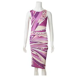Emilio Pucci-Emilio Pucci Jersey-Kleid mit Paisley-Print-Pink