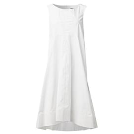 Autre Marque-Zeitgenössisches Designer-Popeline-Kleid in Weiß-Weiß