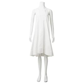 Autre Marque-Zeitgenössisches Designer-Popeline-Kleid in Weiß-Weiß