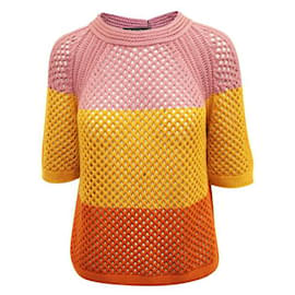Loro Piana-Loro Piana Pink, Yellow and Brown Knitted Sweater-Multiple colors