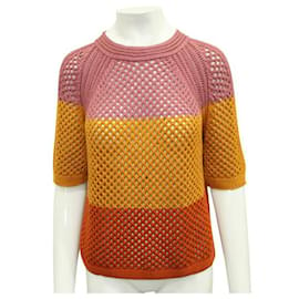 Loro Piana-Loro Piana Pink, Yellow and Brown Knitted Sweater-Multiple colors