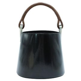Borsa a secchiello vintage in pelle nera Kenzo Nero