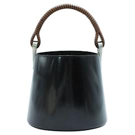 Kenzo-Kenzo Vintage Bucket Bag aus schwarzem Leder-Schwarz