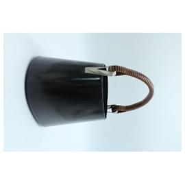 Kenzo-Kenzo Black Leather Vintage Bucket Bag-Black