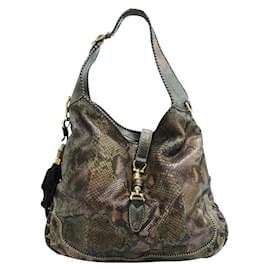 Gucci-Gucci Large Python Leather Hobo Bag with Bamboo Tassel-Other