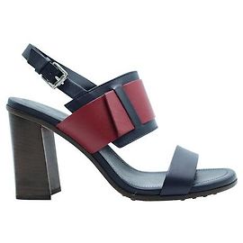 Sandali con tacco largo blu navy di Tod'S Blu navy