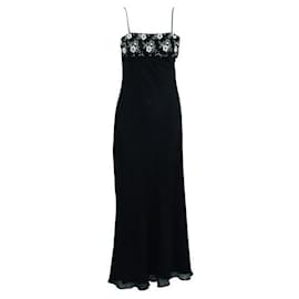 Autre Marque-Contemporary Designer Elegant Maxi Dress With Embroidery-Black