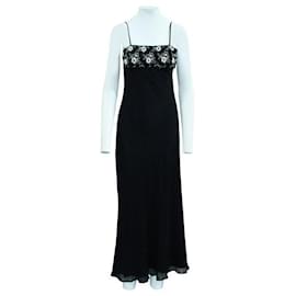 Autre Marque-Contemporary Designer Elegant Maxi Dress With Embroidery-Black