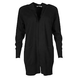 Autre Marque-Cardigan preto de caxemira com manga raglan de designer contemporâneo-Preto