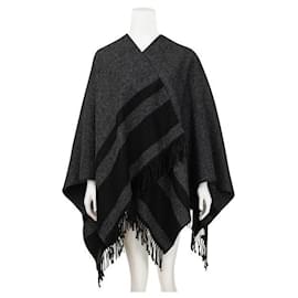 Autre Marque-Poncho scozzese di design contemporaneo-Nero