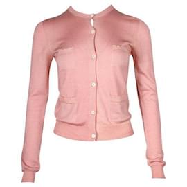 Prada-Prada Pink Silk & Wool Cardigan-Pink