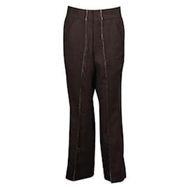 Comme Des Garcons-Comme Des Garcons Pantalones marrones con costuras sin rematar-Castaño