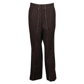 Comme Des Garcons Pantalon Comme Des Garçons Marron avec Coutures à Bords Bruts Marron
