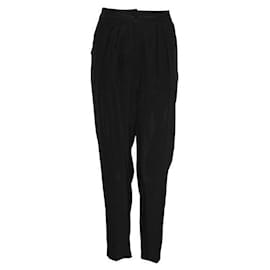 Autre Marque-Pantalones de seda de diseño contemporáneo-Negro