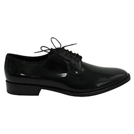 Saint Laurent-Chaussures à lacets en cuir verni noir Saint Laurent-Noir