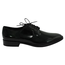 Scarpe stringate in pelle verniciata nera Saint Laurent Nero