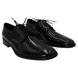Saint Laurent-Chaussures à lacets en cuir verni noir Saint Laurent-Noir