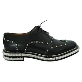 Christian Louboutin-Christian Louboutin Black Spiked Oxford Shoes-Black