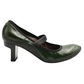 Marni-Zapatos de tacón con punta redonda "Scarpa" de cuero verde Marni-Verde
