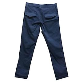 Fendi-Fendi Pantalon long à jambe droite bleu marine-Bleu