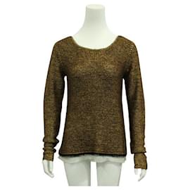 Diane Von Furstenberg-Diane Von Furstenberg Brown And Gold Knitted Sweater-Golden