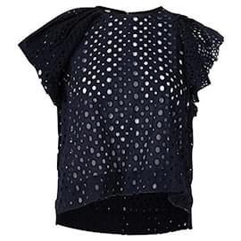 Isabel Marant-Isabel Marant Broderie Anglaise Top Navy-Blu navy