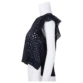 Isabel Marant-Isabel Marant Broderie Anglaise Navy Top-Navy blue