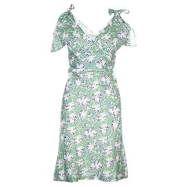 Autre Marque-Zeitgenössisches Designerkleid mit grünem Blumenmuster-Grün