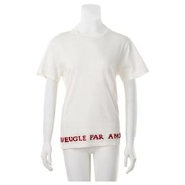 Gucci-T-Shirt mit rotem Gucci-Schriftzug-Weiß