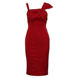 Autre Marque-Vestido recto Alma rojo de diseñador contemporáneo-Roja