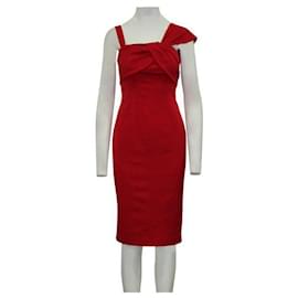 Autre Marque-Vestido recto Alma rojo de diseñador contemporáneo-Roja