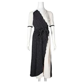 Autre Marque-Contemporary Designer ME+EM Black & Cream Lace Trim Maxi Dress-Black