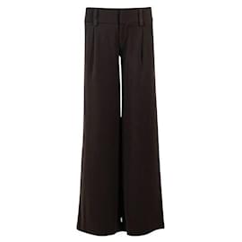 Alice + Olivia-Alice + Olivia Wide Leg Tapered Trousers-Brown