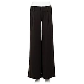 Alice + Olivia-Alice + Olivia Wide Leg Tapered Trousers-Brown