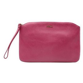 Furla Pink & Cream Leather Clutches Pink