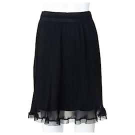 Autre Marque-Contemporary Designer Pleated Black Skirt-Black