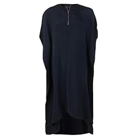 Autre Marque-Contemporary Designer Silk Caftan Dress-Navy blue