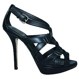 Dior-Dior Black Leather Strappy Sandals-Black