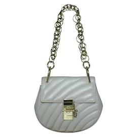 Chloé-CHLOÉ Quilted Mini Drew Bijou Shoulder Bag In Pearl Beige-Beige