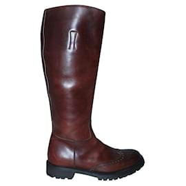 Church's-Church'S Brown Leather High Knee Boots-Brown
