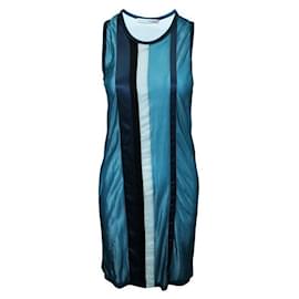 Balenciaga-Balenciaga Blue Striped Shift Dress-Blue