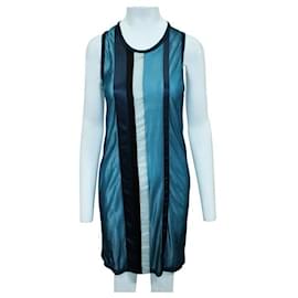 Balenciaga-Balenciaga Blue Striped Shift Dress-Blue