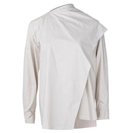 Hermès-HERMÈS Asymmetrische Bluse-Grau
