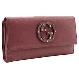 Gucci-Pink Blondie Interlocking G Logo Continental Wallet-Pink