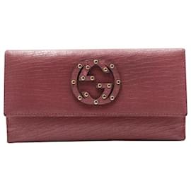 Gucci-Pink Blondie Interlocking G Logo Continental Wallet-Pink