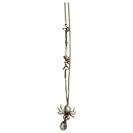 Alexander Mcqueen-Signature Beetle Necklace-Golden