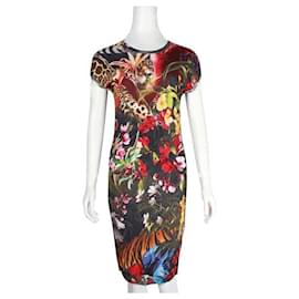 Fendi-Robe à fleurs multicolore-Multicolore
