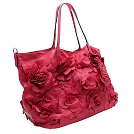 Valentino-Hot Pink Floral Tote Bag-Pink