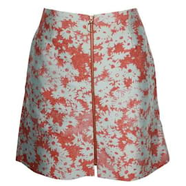 Stella Mc Cartney-Red and Blue Floral Skirt-Red