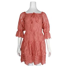 Alice + Olivia-Alice + Olivia Dusty Pink Embroidered Dress-Pink